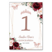 キンセアニラXV 16ブルゴーニュ赤面フローラバラ金ゴールド テーブルナンバー (正面)