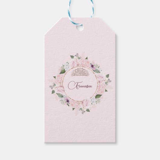 キンセアネラバラ赤面ピンク ギフトタグ (正面)