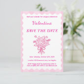 キンセエレガントニェラフローラブーケ | ピンクと白 セーブザデート (スタンド正面)