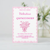 キンセエレガントニェラフローラブーケ | ピンクと白 出欠カード (スタンド正面)