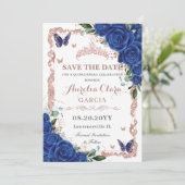 キンセエレガントニェラ王室のブルーフローラバラ金ゴールド セーブザデート (スタンド正面)