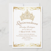 キンセエレガントニェラ金ゴールドクラウンホワイト招待状 招待状 (正面)