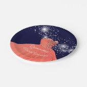 キンセエレガントニエラコーラルガウン紙プレート ペーパープレート (アングル)