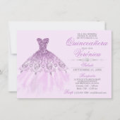 キンセエレガントヤスペインのニエラミスカインスパープル 招待状 (正面)