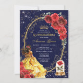 キンセエレガントーニェラエンチャントレッドローゼスフローラ 招待状 (正面)