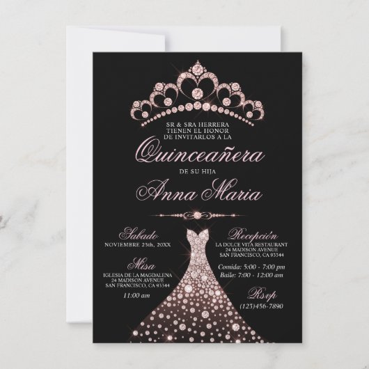 キンセエレガントーニェラスペインのミクリンスピンク 招待状 (正面)