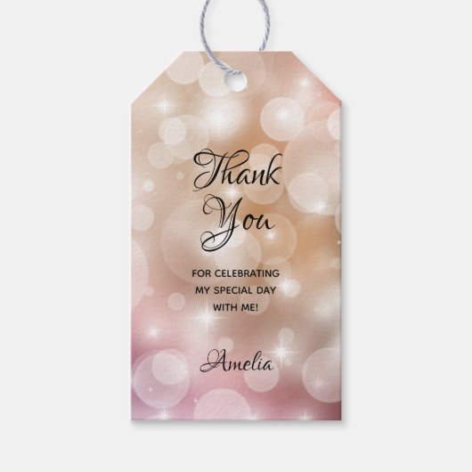 キンセエレガントーニェラピンク赤面のお願い ギフトタグ (正面)