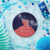 キンセエレガントーニェラレッドガウン ペーパープレート (パーティー)