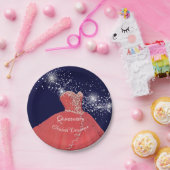 キンセエレガントーニェラレッドガウン ペーパープレート (パーティー)