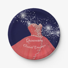 キンセエレガントーニェラレッドガウン ペーパープレート