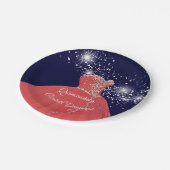 キンセエレガントーニェラレッドガウン ペーパープレート (アングル)