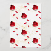 キンセエレガントーニェラレッドローズスペインの入り 箔招待状 (裏面)