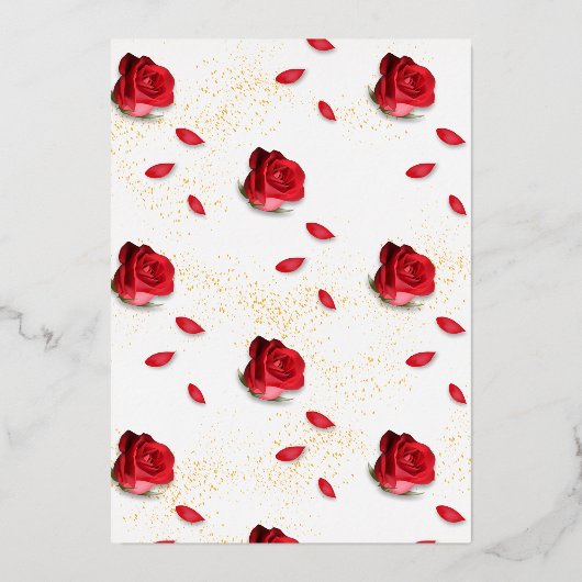 キンセエレガントーニェラレッドローズスペインの入り 箔招待状 (裏面)