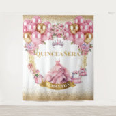 キンセエレガントーニェラ背景ピンクドレスバルーン タペストリー (正面)