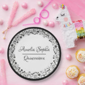 キンセエレガントーニェラ黒い渦巻き旋回 ペーパープレート (パーティー)