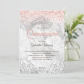 キンセエレガントーニエラティアラピンクグリッターパーティー 招待状 (スタンド正面)