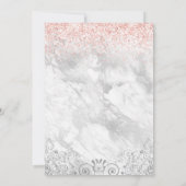 キンセエレガントーニエラティアラピンクグリッターパーティー 招待状 (裏面)