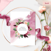 キンセエレガントーニエラブルゴーニュ赤面ピンクフローラ 招待状