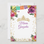 キンセカラフルニエラエメラルドグリーンフラワー誕生日 招待状 (裏面)