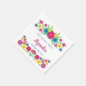 キンセカラフルーニェラメキシコの花紙ナプキン スタンダードカクテルナプキン (角)