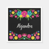 キンセカラフルーニェラメキシコの花紙ナプキン スタンダードカクテルナプキン (正面)