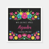 キンセカラフルーニェラメキシコの花紙ナプキン スタンダードカクテルナプキン (正面)