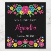 キンセカラフルーニェラメキシコの花紙ナプキン ワインラベル (シングルラベル)