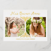 キンセスペインのニラファンシーフローリッシュ効果2枚 箔招待状 (正面)