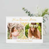 キンセスペインのニラファンシーフローリッシュ効果2枚 箔招待状 (立ち正面)