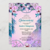 キンセスペインのニーラ羽毛ドリームキャッチャーのピンクInv 招待状 (正面/裏面)