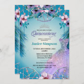 キンセスペインのニーラ羽毛ドリームキャッチャーのピンクInv 招待状 (正面/裏面)