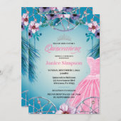 キンセスペインのニーラ羽毛ドリームキャッチャーのピンクInv 招待状 (正面/裏面)