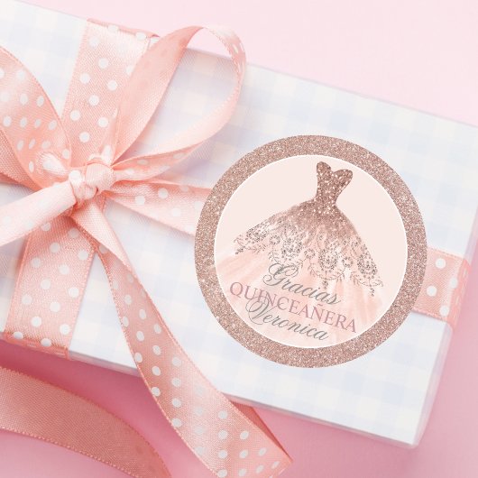 キンセスペインのーニェラMis Quince Pink Rose Thank You ラウンドシール