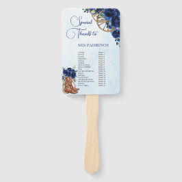 キンセニアニャ 15歳 15 ロイヤルブルー 花柄 チャロ パドリーノ ハンドファン