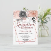 キンセニェラお祝いピンクロセスフローラ 招待状 (スタンド正面)