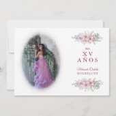  キンセニェラピンクトレンディーブーケスペインの写真 招待状 (正面)