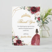 キンセニェラブルグンディ赤面フローラ金ゴールドプリンセス  サンキューカード (スタンド正面)