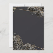 キンセニェラwブラックバラ、金ゴールドガウン、グリッター 招待状 (裏面)