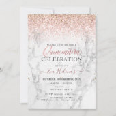 キンセニ書ェラ、スター、大理石+バラ金ゴールド 招待状 (正面)