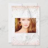 キンセニ書ェラ、スター、大理石+バラ金ゴールド 招待状 (裏面)