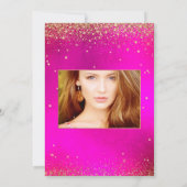 キンセニ書ラ、スター、ホットPInk 招待状 (裏面)