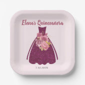 キンセモダンネラグリッターガウン ペーパープレート (正面)