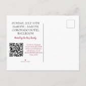 キンセモダンネラグリッターガウンQRコード招待状 案内ポストカード (裏面)