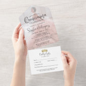 キンセモダンーニェラフォトオーバーレイ15誕生日 オールインワン招待状 (貼ってはがせる)