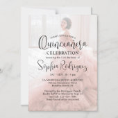 キンセモダンーニェラフォトオーバーレイ15誕生日 マグネット招待状 (正面)