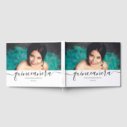 キンセモダンーニラカスタムパーティーフォトクインスアニョス ゲストブック (全面)