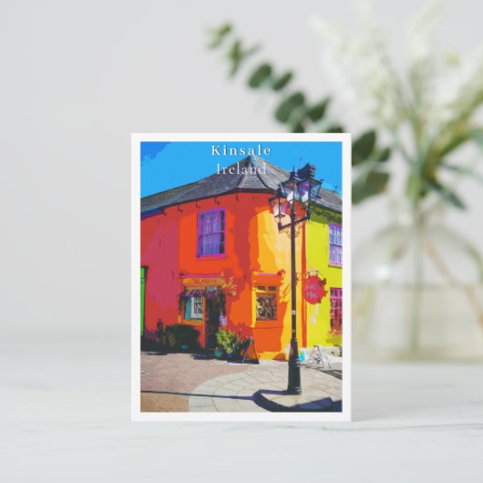 キンセールコルクアイルランドレトロスタイル ポストカード (スタンド正面)