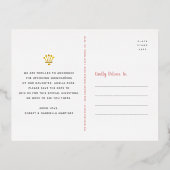 キンセ救ニェラデイトクラウン赤面ピッ実在ク金ゴールド 箔招待状ポストカード (裏面)