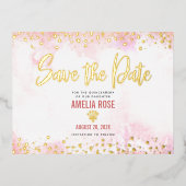 キンセ救ニェラデイトクラウン赤面ピッ実在ク金ゴールド 箔招待状ポストカード (正面)