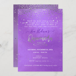 キンセ書ーニェラ星のDIYパープル 招待状